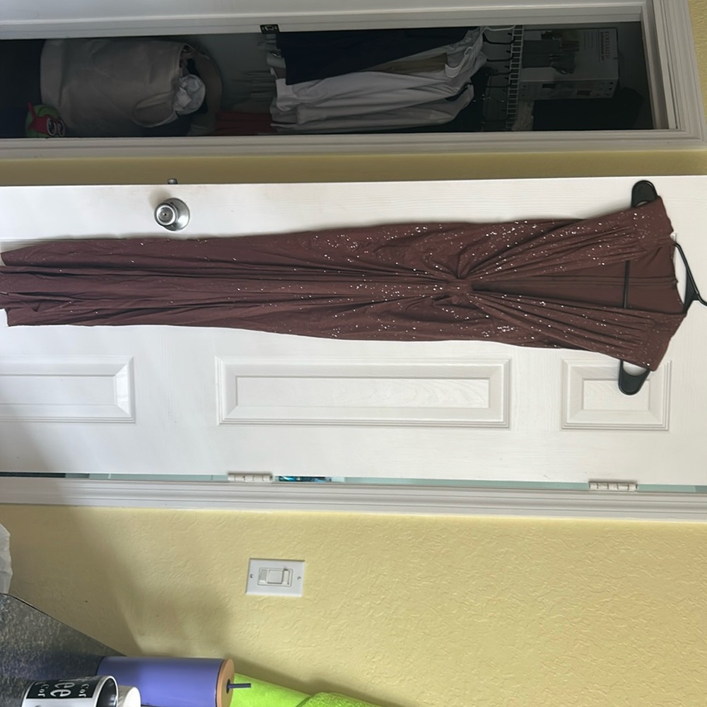 Never worn long brown dress